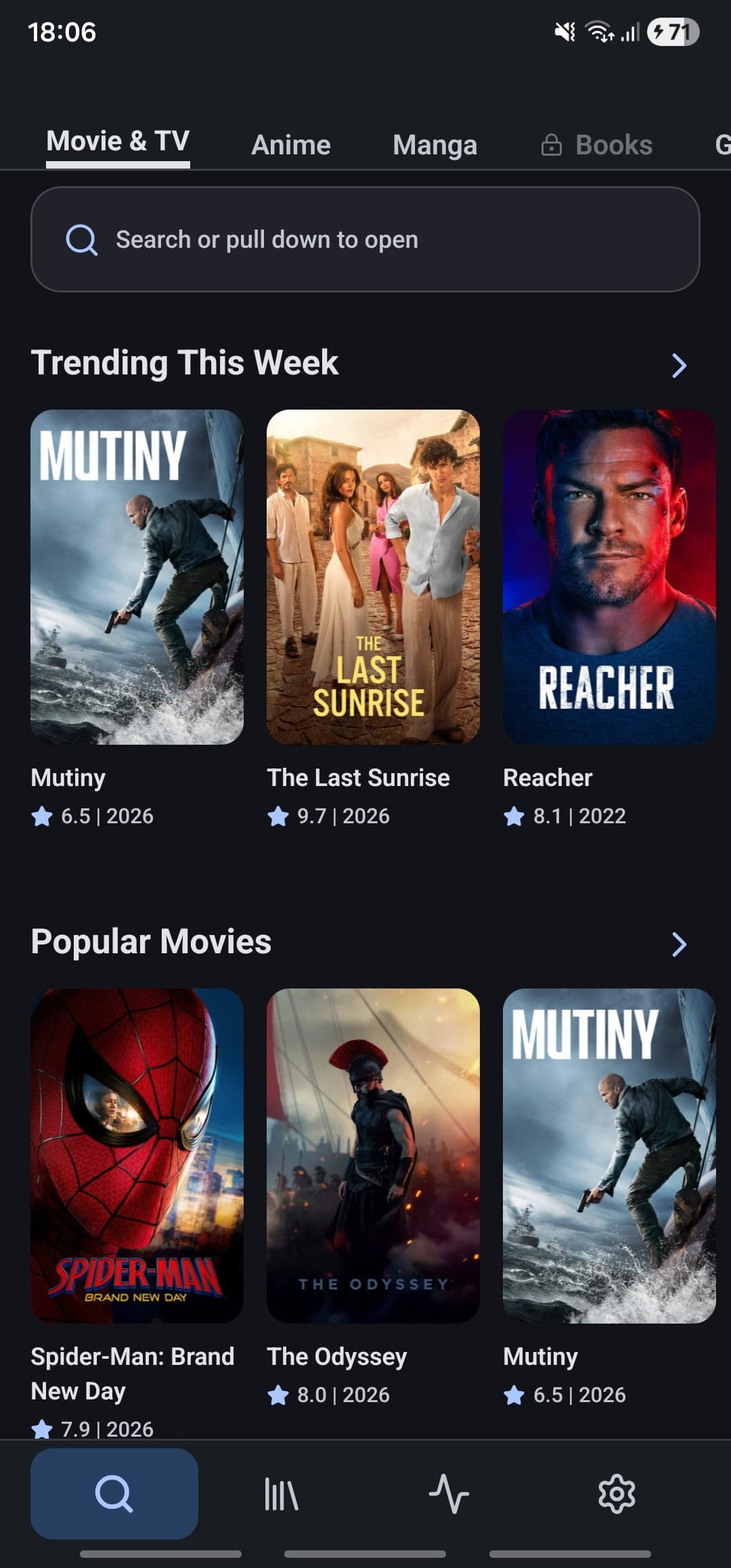 WatchBuddy primary screen