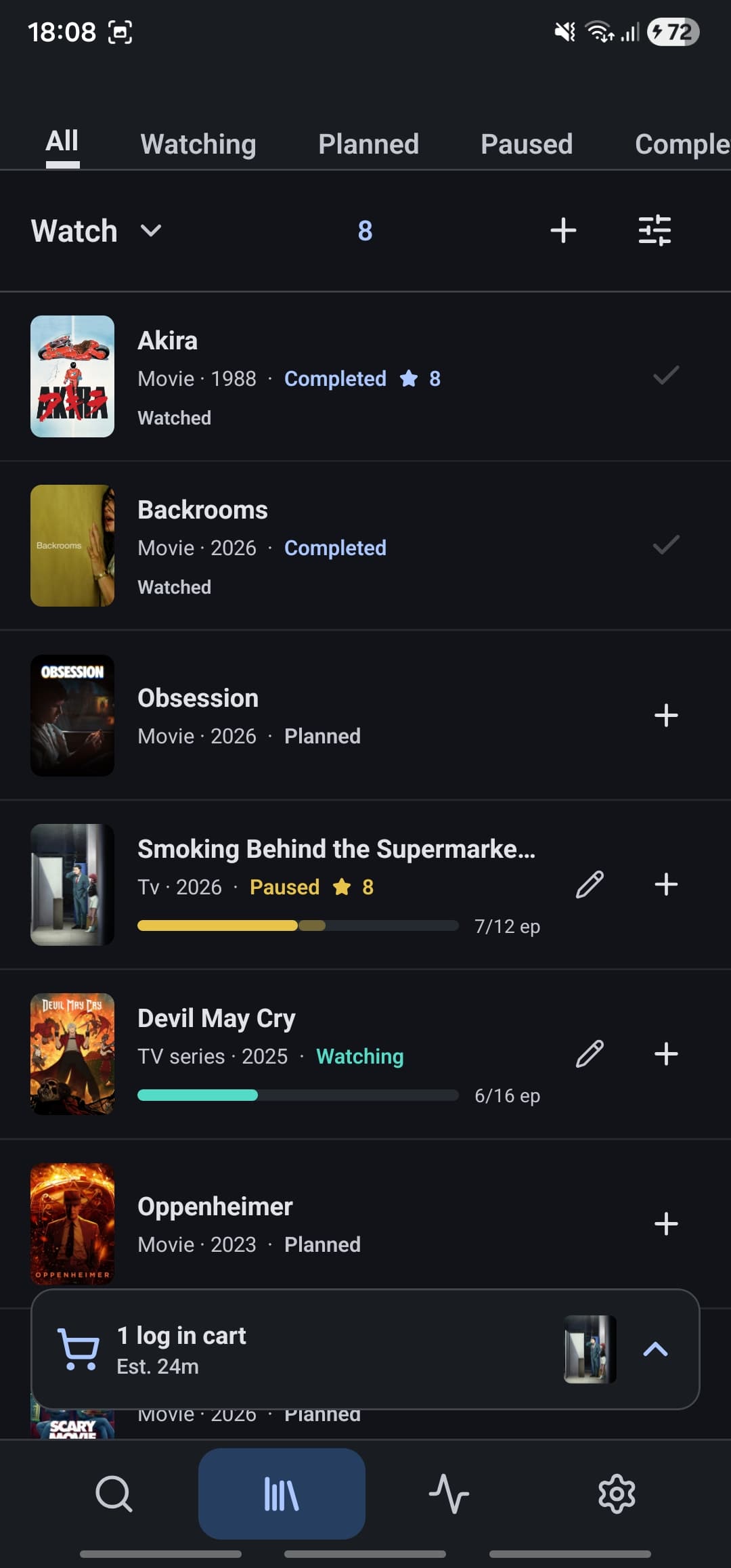 WatchBuddy left screen